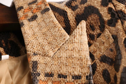 UNIKCOSA Women’s Leopard Print Jacket – Faux Leather Texture Winter Outerwear (European Hot Fashion 2025 Edition)