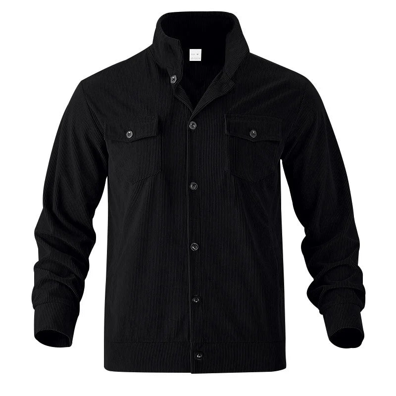 UNIKCOSA Men’s Corduroy Fleece Shirt – Full Button Long Sleeve Streetwear Overshirt (280 GSM Autumn/Winter Edition, S–3XL)