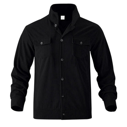 UNIKCOSA Men’s Corduroy Fleece Shirt – Full Button Long Sleeve Streetwear Overshirt (280 GSM Autumn/Winter Edition, S–3XL)