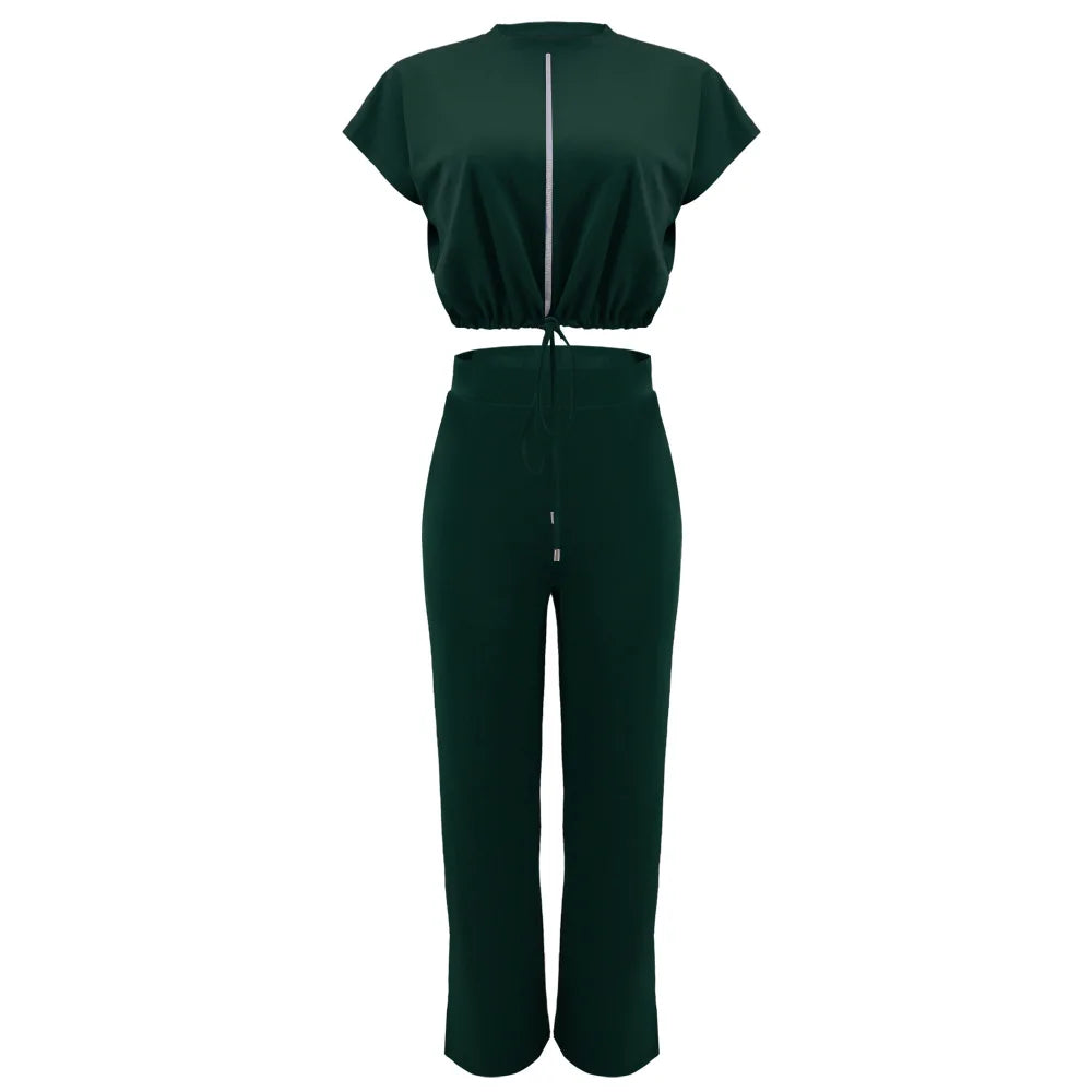 UNIKCOSA Velora Two-Piece Set Drawstring Top and Pants 💫