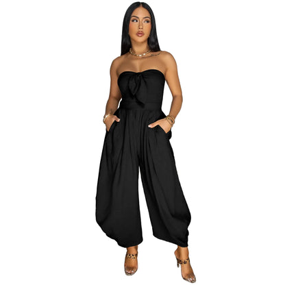 UNIKCOSA Velora Strapless Jumpsuit Solid Color Summer 💫