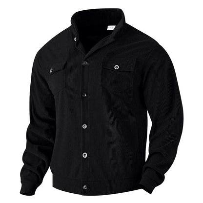 UNIKCOSA Men’s Corduroy Overshirt – Heavyweight Long Sleeve Button-Up with Dual Chest Pockets
