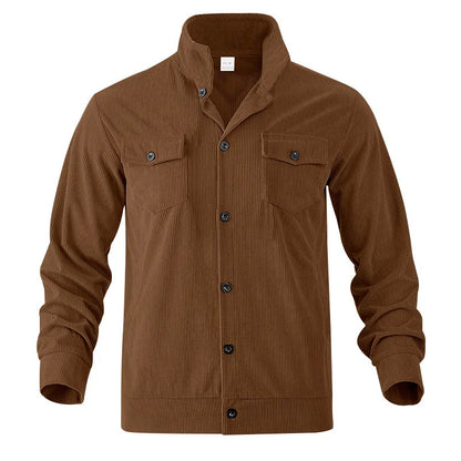 UNIKCOSA Men’s Corduroy Fleece Shirt – Full Button Long Sleeve Streetwear Overshirt (280 GSM Autumn/Winter Edition, S–3XL)