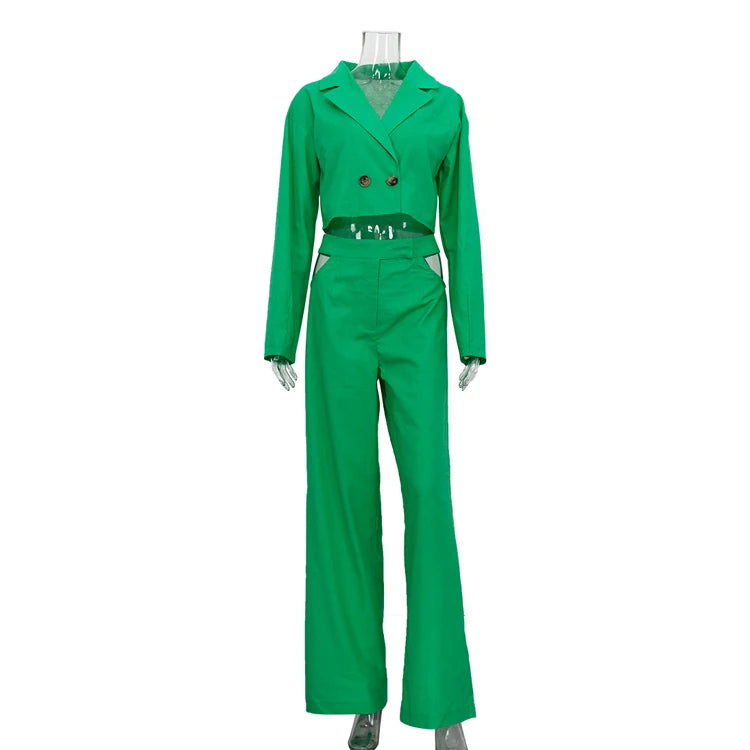 UNIKCOSA Women’s 3-Piece Streetwear Suit Set – Long Sleeve Blazer, Pants & Crop Top Outfit (Fall 2023 Edition)