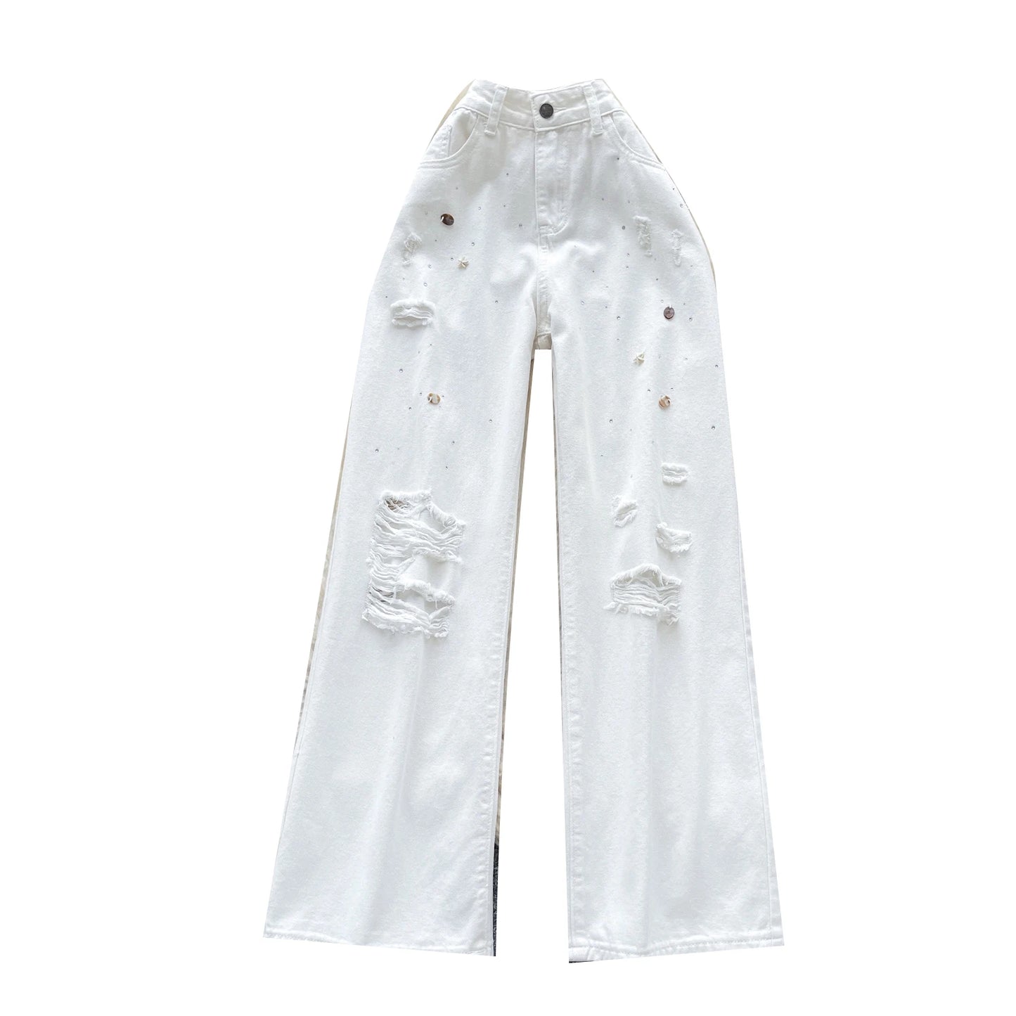 Autumn Casual Long Jeans Women Print High Waist Denim Pants Girls Outdoor Pants Wholesale