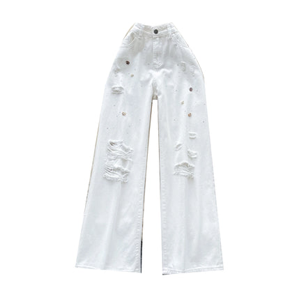 Autumn Casual Long Jeans Women Print High Waist Denim Pants Girls Outdoor Pants Wholesale