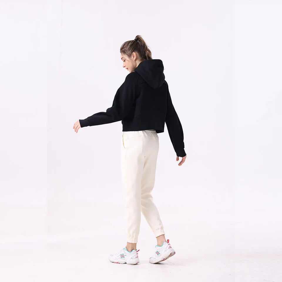 Custom Women French Terry Long Sleeve Half Zipper Fitness Pullover Hoodie