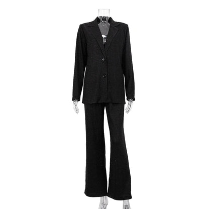 UNIKCOSA Women’s Sequin 3-Piece Club Set – Blazer, Crop Top & Wide-Leg Pants Outfit (Sexy Party 2025 Edition)