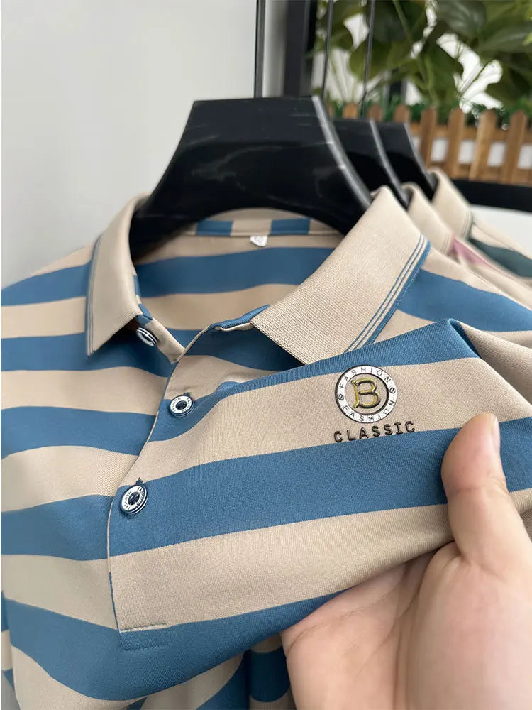 UNIKCOSA NoirFit Striped Polo Yarn Dyed Short Sleeve 💫