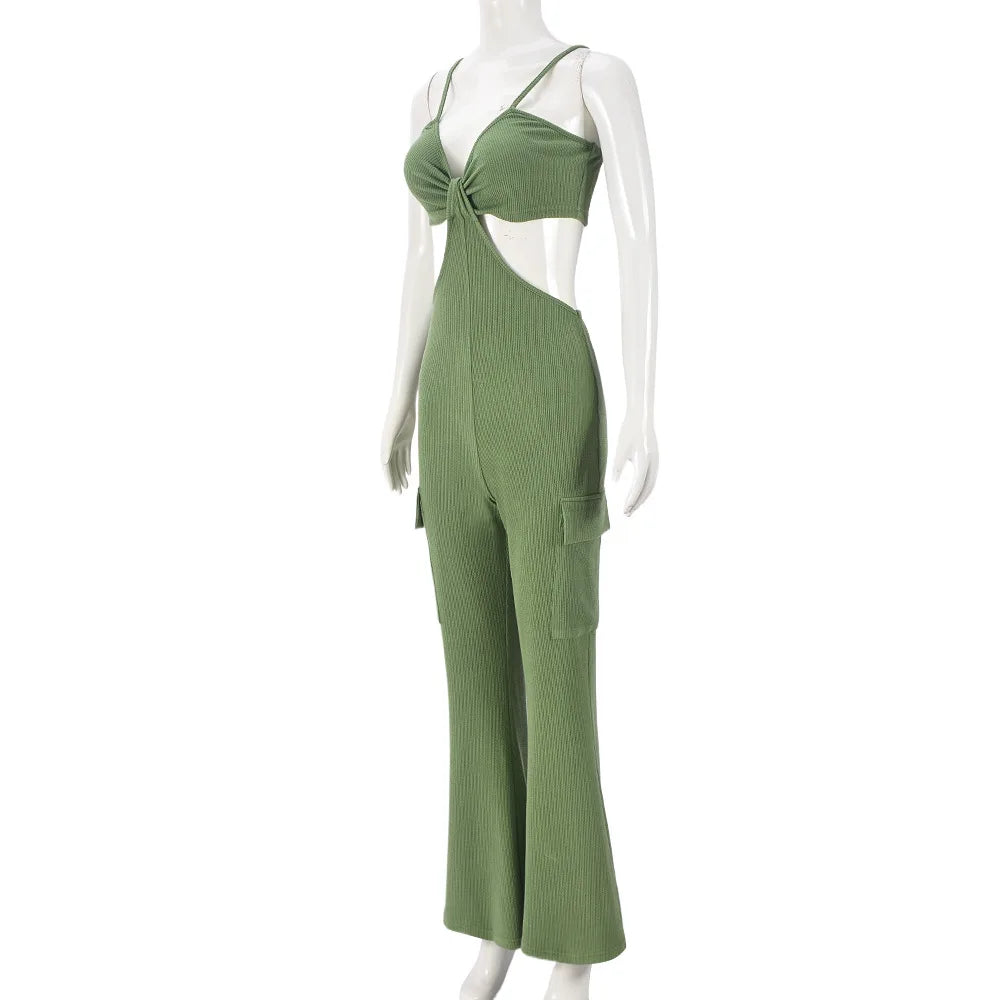 UNIKCOSA Velora Halter Jumpsuit Hollow Wrap Autumn 💫