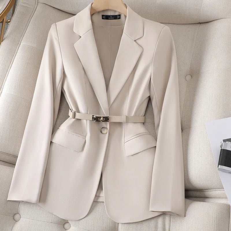 UNIKCOSA Zen Suit Coat With Belted Lapel V Neck For Office 🌆