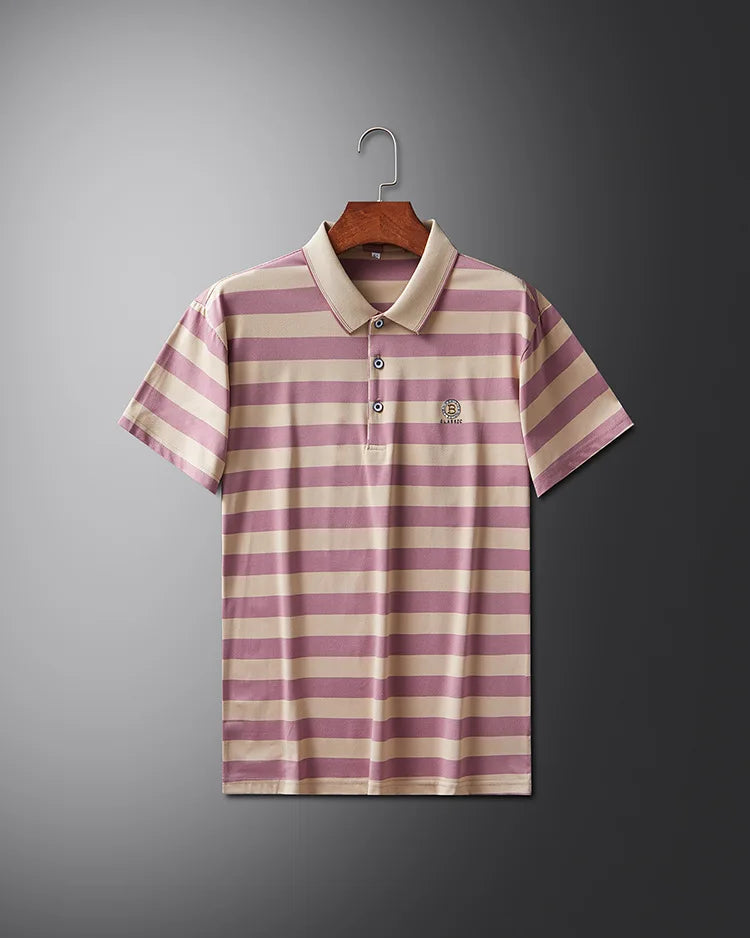 UNIKCOSA NoirFit Striped Polo Yarn Dyed Short Sleeve 💫