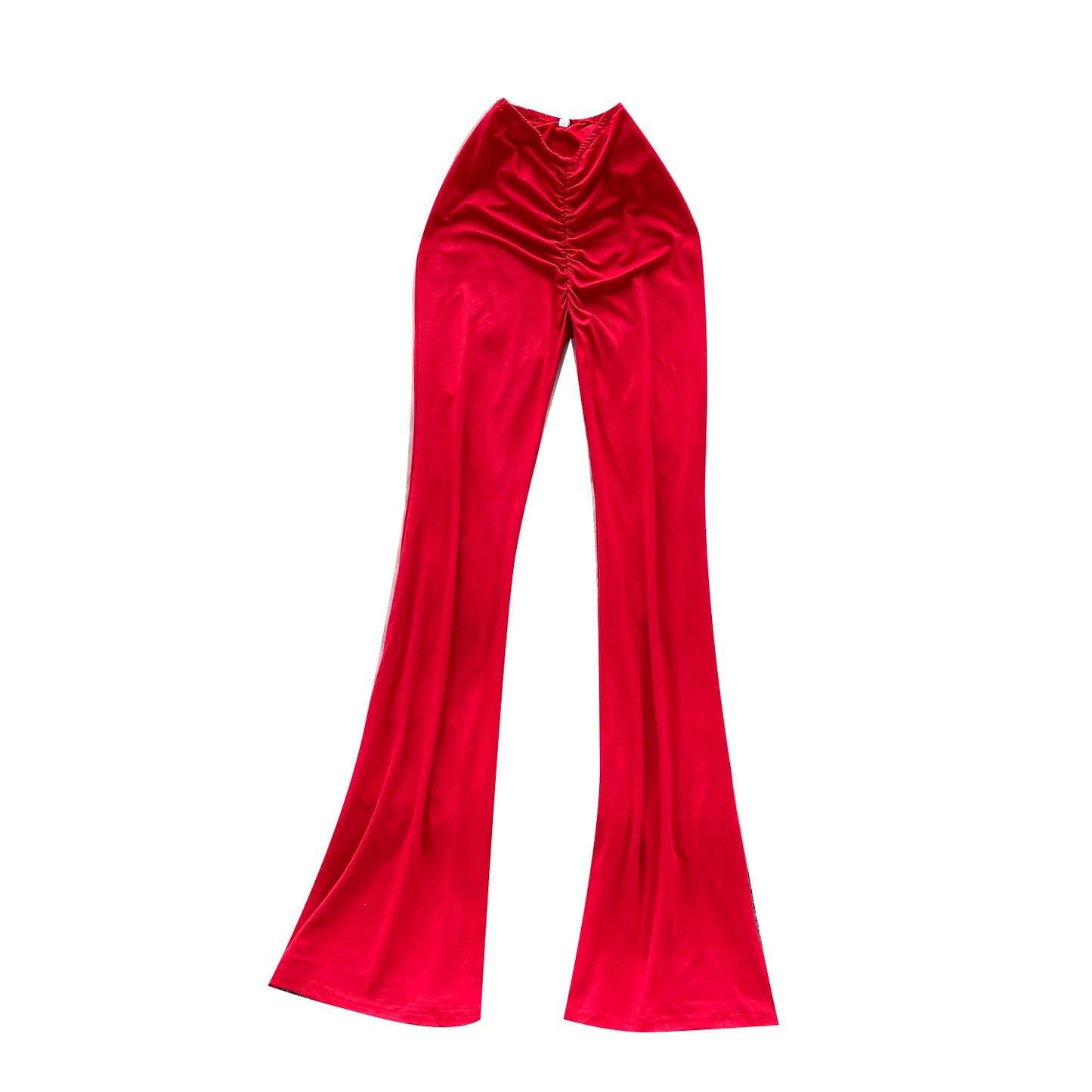 Summer Y2K Long Pants Women Solid Wrinkled High Waist Trousers Girls Flare Pants Wholesale