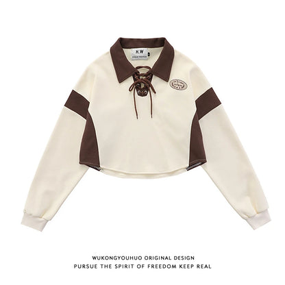 UNIKCOSA Velora Casual Crop Polo Top Streetwear Edition 💫