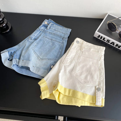 UNIKCOSA Women’s Summer Denim Shorts – 2025 High-Waist Printed Casual Jeans (Outdoor Chic Edition)