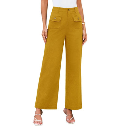 Women's High Waist Wide Leg Business Casual Pants with Pockets