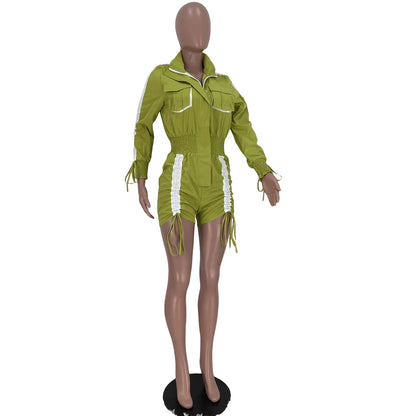 UNIKCOSA Velora Patchwork Cargo Jumpsuit Drawstring Waist 💫