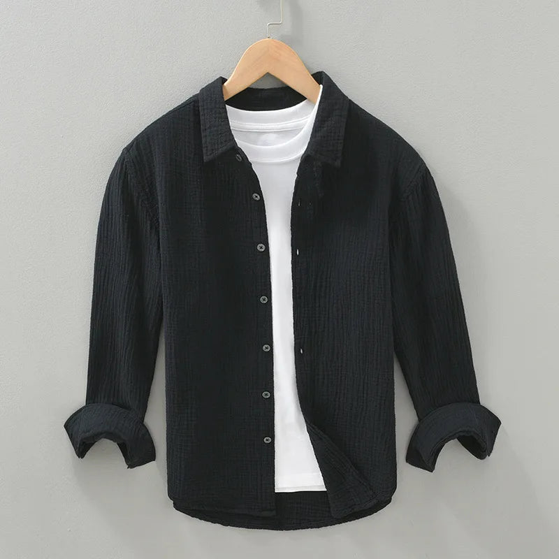 Premium Double-Layer Cotton Casual Dress Shirt for Men