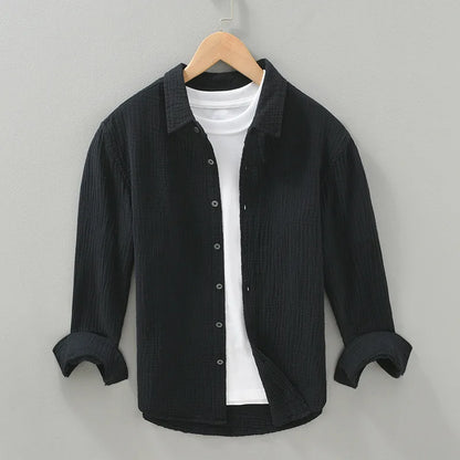 Premium Double-Layer Cotton Casual Dress Shirt for Men