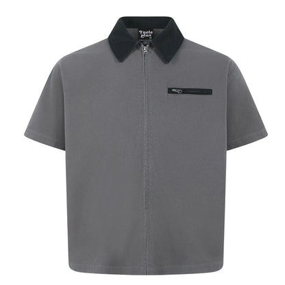 Customizable Oversized Short Sleeve Zip Up T-Shirt for Men and Couples