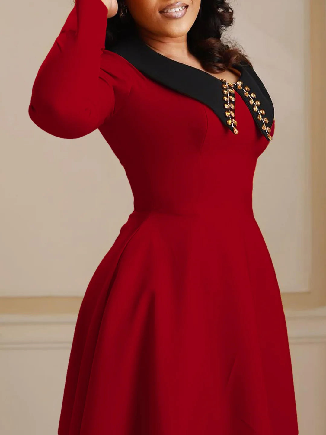UNIKCOSA 2024 Elegant Plus-Size Dress — Long-Sleeve Cotton Maxi