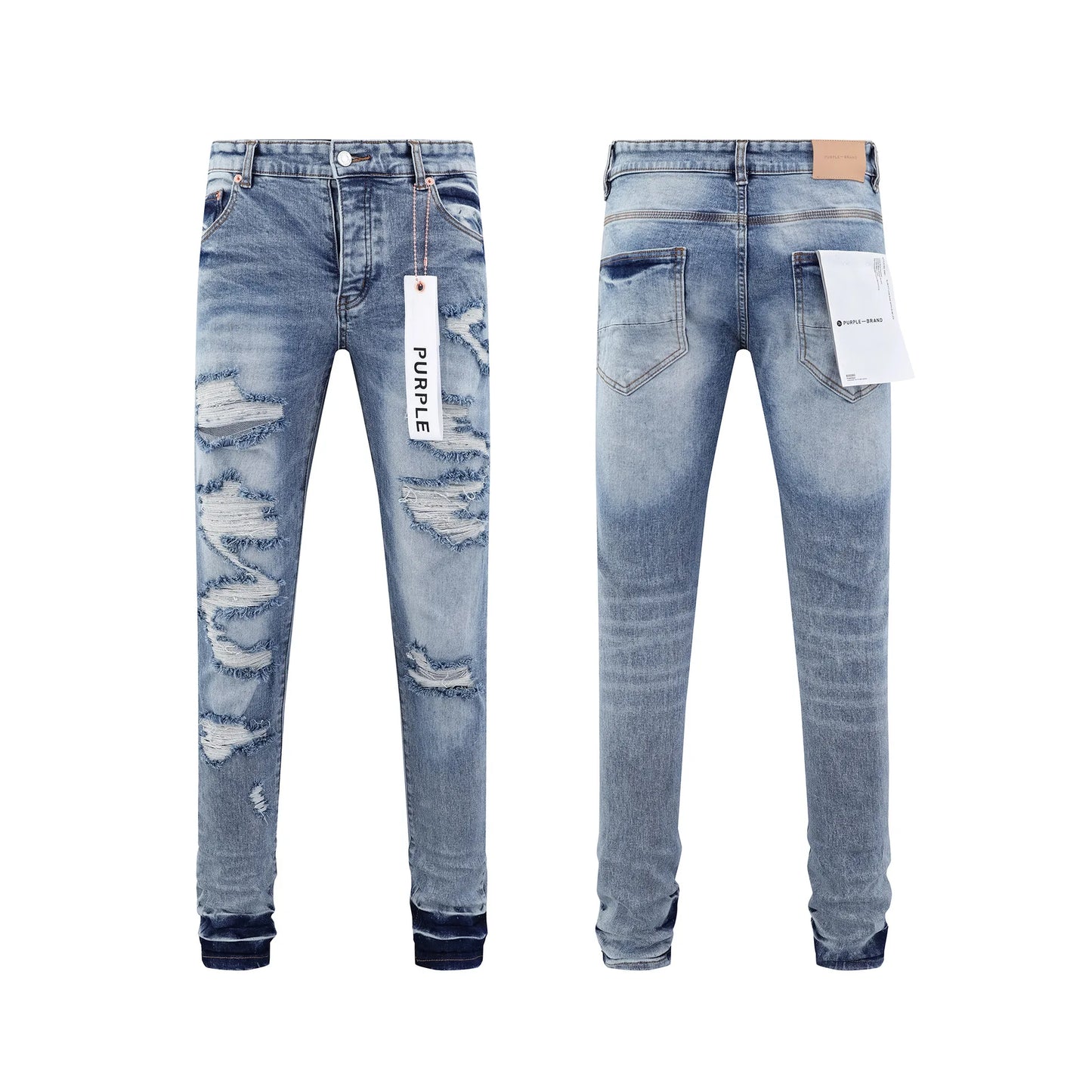 Designer Ripped Vintage Slim Blue Denim Jeans for Men