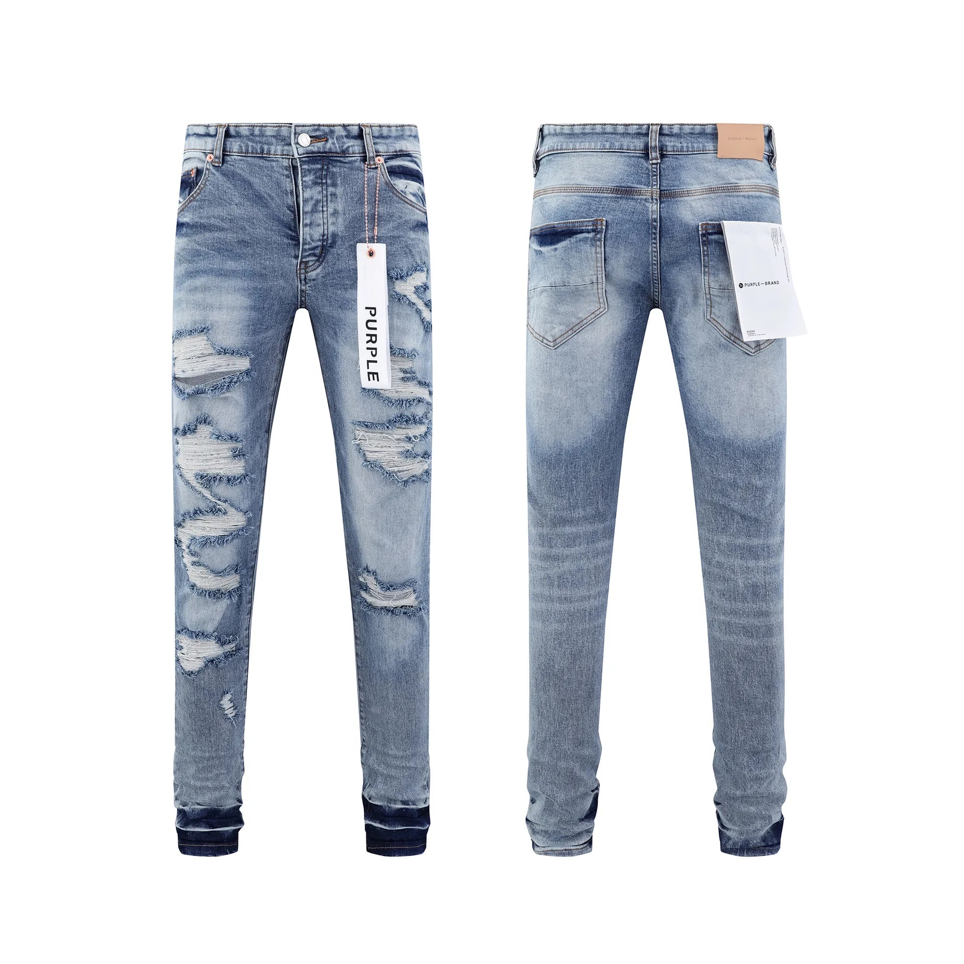 Designer Ripped Vintage Slim Blue Denim Jeans for Men
