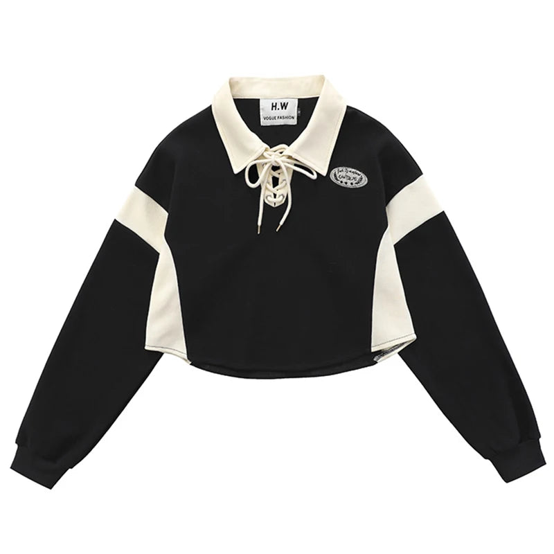 UNIKCOSA Velora Casual Crop Polo Top Streetwear Edition 💫