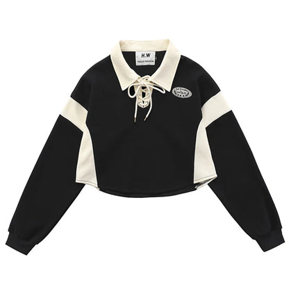 UNIKCOSA Velora Casual Crop Polo Top Streetwear Edition 💫