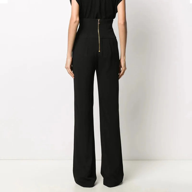 UNIKCOSA Women’s Wide-Leg Trousers – High-Waist Long Loose Flare Pants (Office Chic Designer Edition)