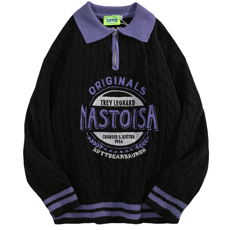 UNIKCOSA UrbanSoul Oversized Polo Sweatshirt Casual 💫