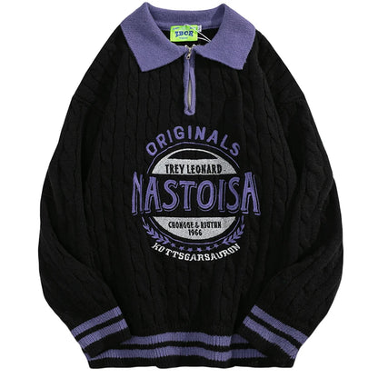 UNIKCOSA UrbanSoul Oversized Polo Sweatshirt Casual 💫