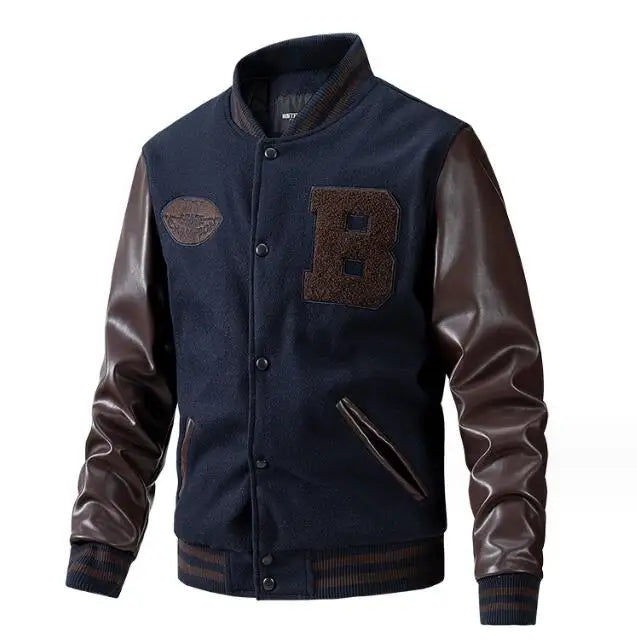 Premium Patchwork Varsity Jacket for Men – Casual Stylish Wear