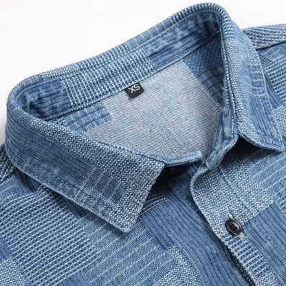 UNIKCOSA Men’s Denim Short-Sleeve Shirt – High-Quality Button-Up Urban Casual Wear (2025 Edition)