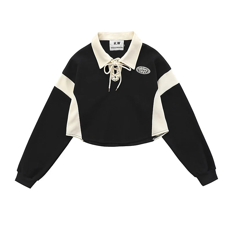 UNIKCOSA Velora Casual Crop Polo Top Streetwear Edition 💫