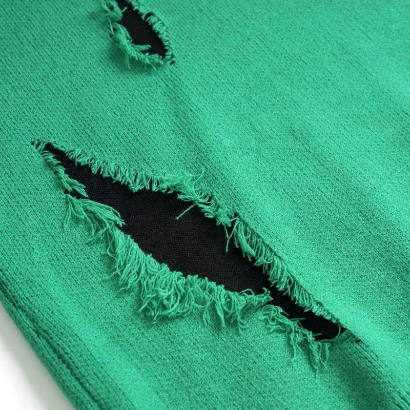 UNIKCOSA NoirFit Hand-Cut Letter Jacquard Sweater 💫