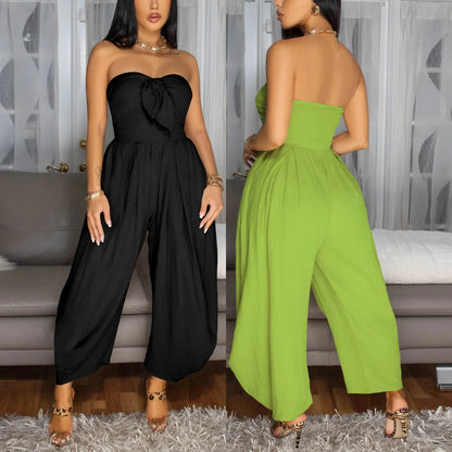UNIKCOSA Velora Strapless Jumpsuit Solid Color Summer 💫