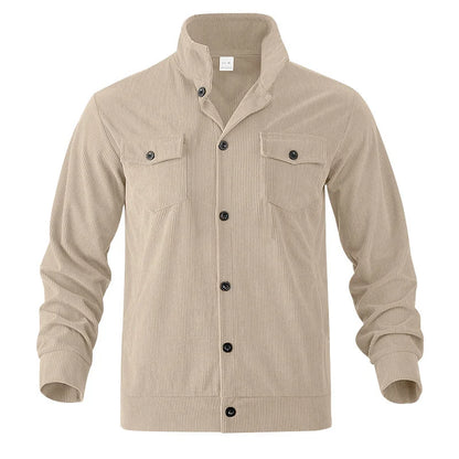 UNIKCOSA Men’s Corduroy Fleece Shirt – Full Button Long Sleeve Streetwear Overshirt (280 GSM Autumn/Winter Edition, S–3XL)