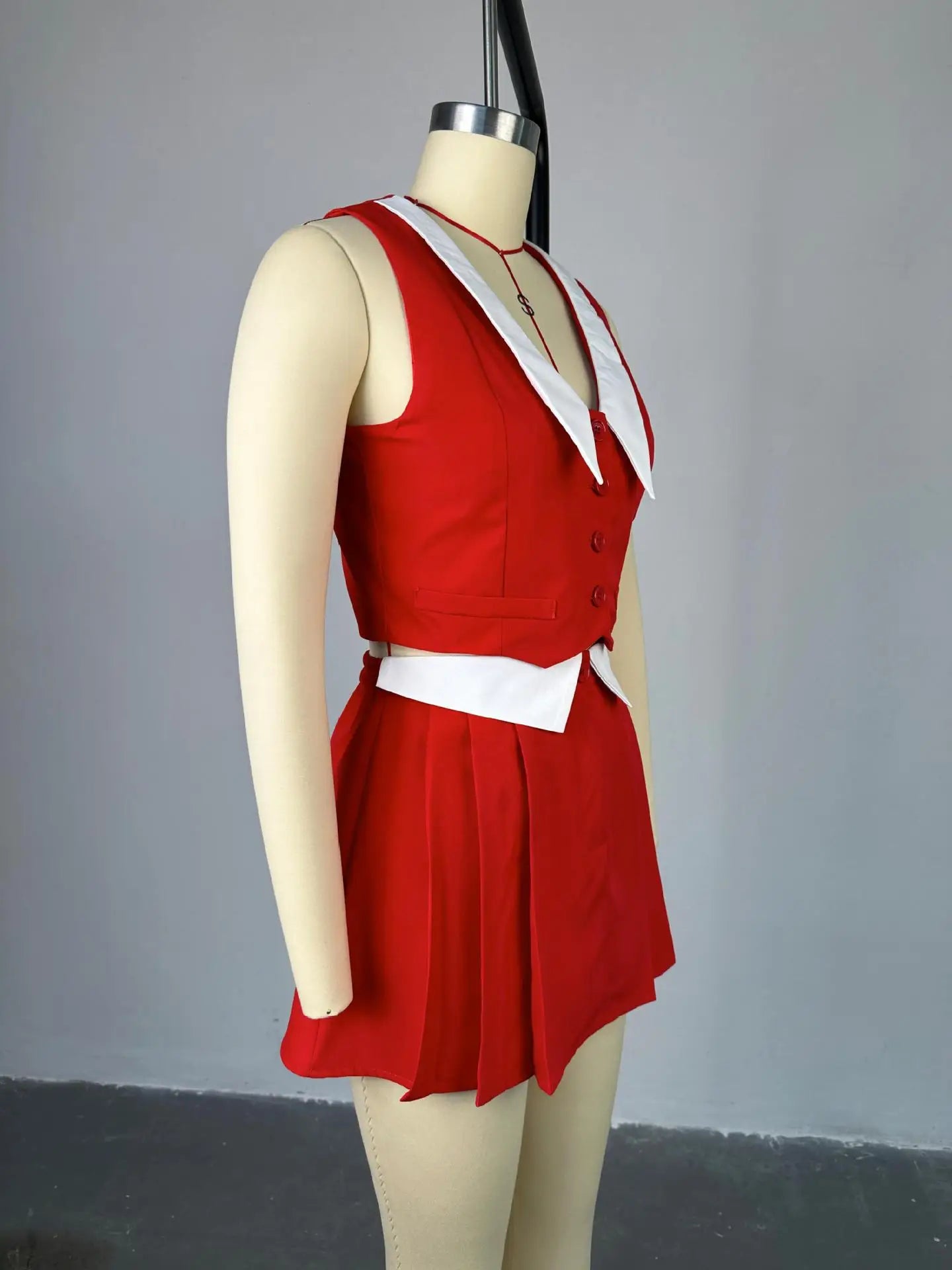 UNIKCOSA LuxeEase Two Piece Set Doll Neck Top Skirt 💫