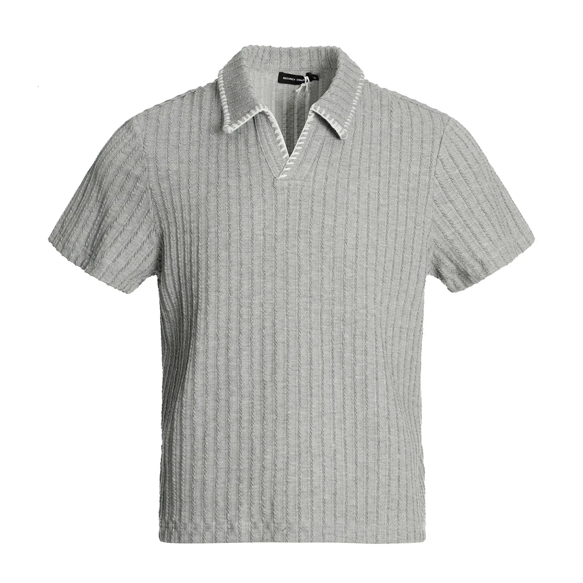 Premium Lightweight Knitted V‑Neck Polo Shirt for Men
