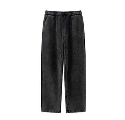 Men's Baggy Cotton Sweatpants with Elastic Waist and Pockets