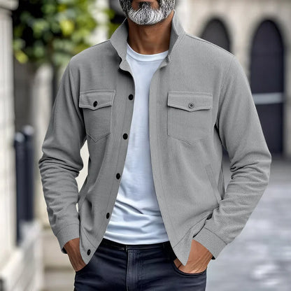 UNIKCOSA Men’s Corduroy Fleece Shirt – Full Button Long Sleeve Streetwear Overshirt (280 GSM Autumn/Winter Edition, S–3XL)
