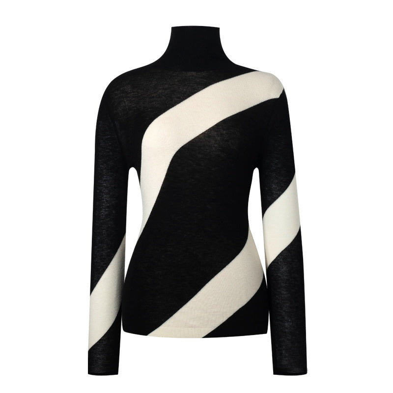 Luxurious High Neck Merino Wool Turtleneck Sweater with Custom Logo