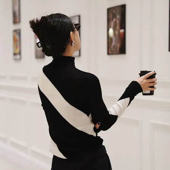 Luxurious High Neck Merino Wool Turtleneck Sweater with Custom Logo