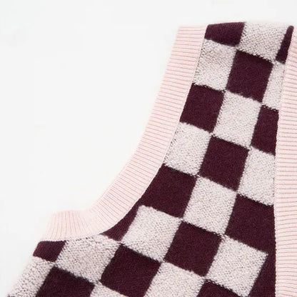 Luxurious Cashmere Wool Blend Women's V-Neck Knit Vest - Warm Sleeveless Pullover