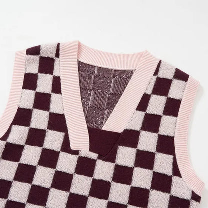 Luxurious Cashmere Wool Blend Women's V-Neck Knit Vest - Warm Sleeveless Pullover