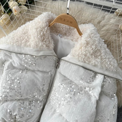 UNIKCOSA Velora Sequin Velvet Parka Lux Short Coat 💫