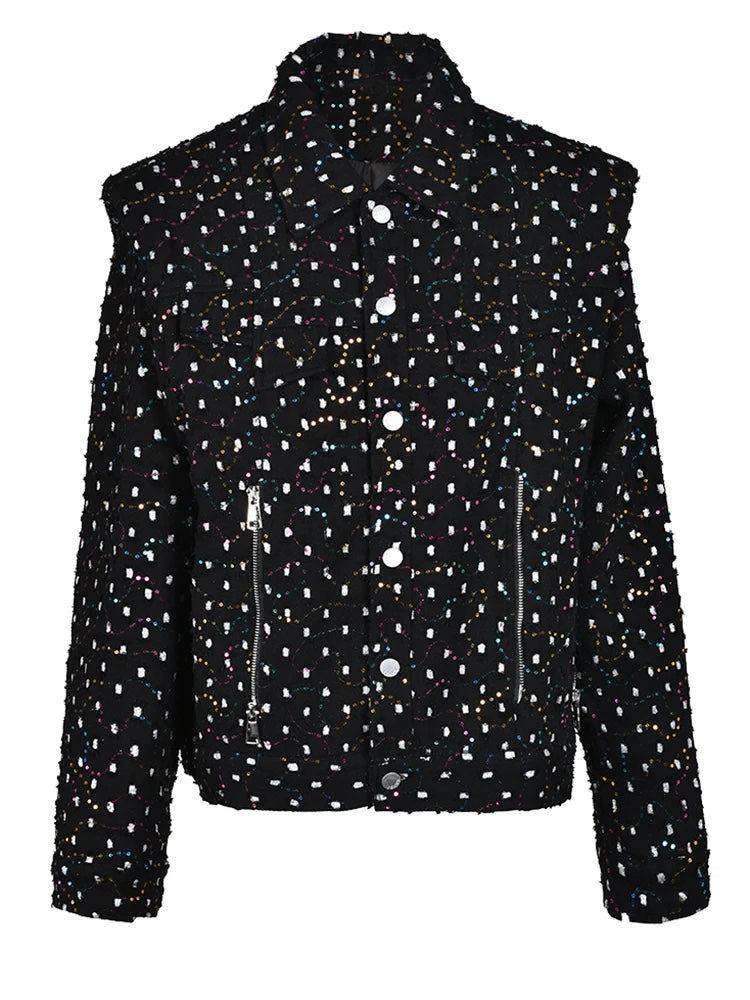 UNIKCOSA Velora Plus Size Sequined Denim Jacket Luxe 💫