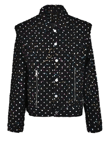 UNIKCOSA Velora Plus Size Sequined Denim Jacket Luxe 💫