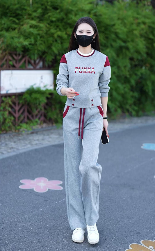 UNIKCOSA Velora Wide-Leg Two-Piece Set Loose Top Trousers 💫